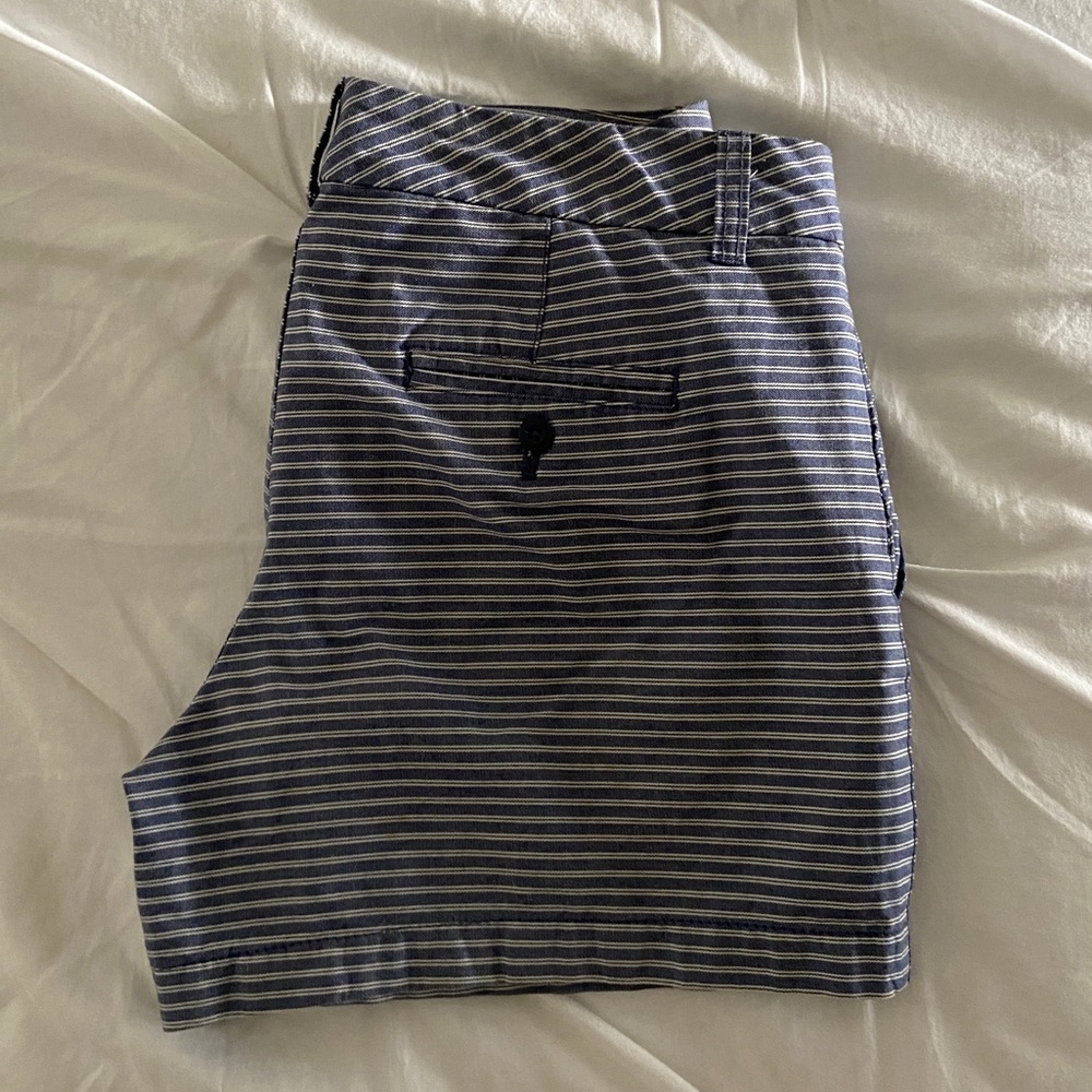 Blue striped 4” Khakis by Gap